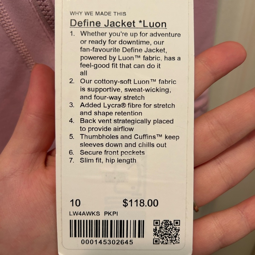 Baby pink lulu lemon jacket